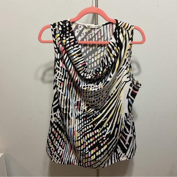 Peter Nygard Multicolor Geometric Collared Top Size L - Picture 1 of 7
